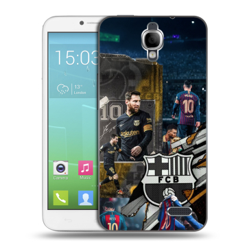 Силиконовый чехол на Alcatel One Touch Idol с принтом Messi Barcelona Силиконовый чехол на Alcatel One Touch Idol с принтом Messi Barcelona