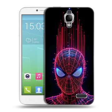 Силиконовый чехол на Alcatel One Touch Idol с принтом Spiderman Человек паук
