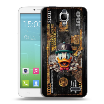 Силиконовый чехол на Alcatel One Touch Idol с принтом Дональд Дак Доллар