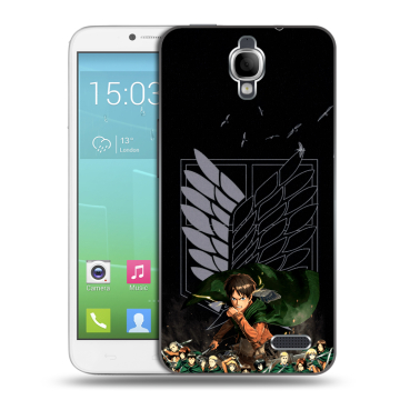 Силиконовый чехол на Alcatel One Touch Idol с принтом Атака титанов