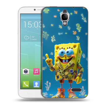 Силиконовый чехол на Alcatel One Touch Idol с принтом Спанч боб Спанчбоб