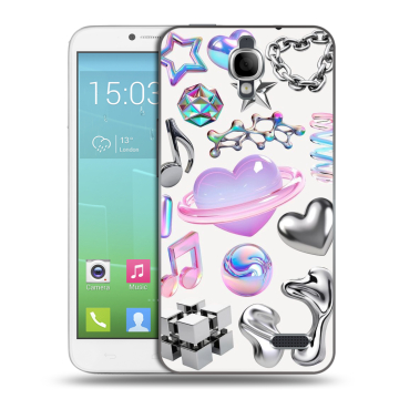 Силиконовый чехол на Alcatel One Touch Idol с принтом Y2K