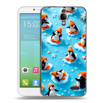 Силиконовый чехол на Alcatel One Touch Idol с принтом Новый год Силиконовый чехол на Alcatel One Touch Idol с принтом Новый год