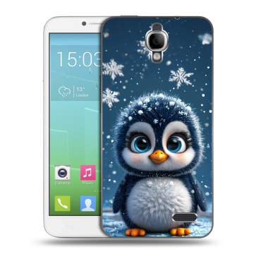 Силиконовый чехол на Alcatel One Touch Idol с принтом Новый год Силиконовый чехол на Alcatel One Touch Idol с принтом Новый год
