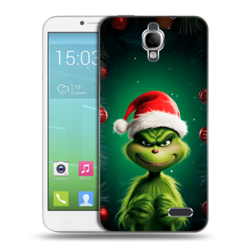 Силиконовый чехол на Alcatel One Touch Idol с принтом Гринч Новый год Рождество Силиконовый чехол на Alcatel One Touch Idol с принтом Гринч Новый год Рождество