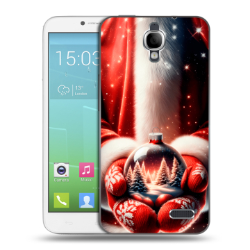 Силиконовый чехол на Alcatel One Touch Idol с принтом Новый год Силиконовый чехол на Alcatel One Touch Idol с принтом Новый год