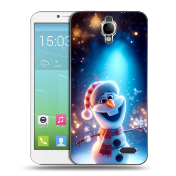 Силиконовый чехол на Alcatel One Touch Idol с принтом Новый год Силиконовый чехол на Alcatel One Touch Idol с принтом Новый год