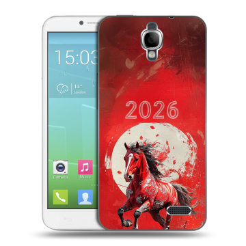 Силиконовый чехол на Alcatel One Touch Idol с принтом Новый год Силиконовый чехол на Alcatel One Touch Idol с принтом Новый год