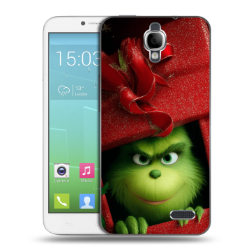 Силиконовый чехол на Alcatel One Touch Idol с принтом Новый год Силиконовый чехол на Alcatel One Touch Idol с принтом Новый год