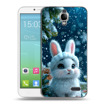 Силиконовый чехол на Alcatel One Touch Idol с принтом Новый год Силиконовый чехол на Alcatel One Touch Idol с принтом Новый год