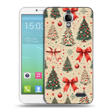 Силиконовый чехол на Alcatel One Touch Idol с принтом Новый год Силиконовый чехол на Alcatel One Touch Idol с принтом Новый год