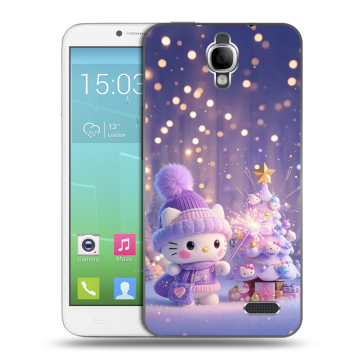 Силиконовый чехол на Alcatel One Touch Idol с принтом Новый год Силиконовый чехол на Alcatel One Touch Idol с принтом Новый год