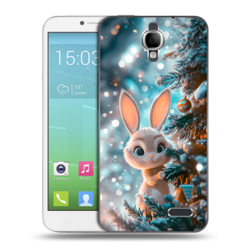 Силиконовый чехол на Alcatel One Touch Idol с принтом Новый год Силиконовый чехол на Alcatel One Touch Idol с принтом Новый год