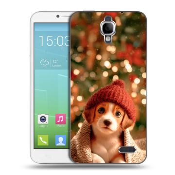 Силиконовый чехол на Alcatel One Touch Idol с принтом Новый год Силиконовый чехол на Alcatel One Touch Idol с принтом Новый год