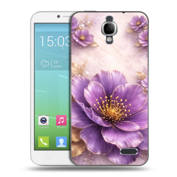 Силиконовый чехол на Alcatel One Touch Idol с принтом женский