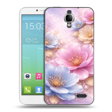Силиконовый чехол на Alcatel One Touch Idol с принтом женский
