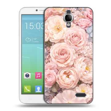 Силиконовый чехол на Alcatel One Touch Idol с принтом женский