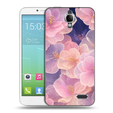 Силиконовый чехол на Alcatel One Touch Idol с принтом женский Силиконовый чехол на Alcatel One Touch Idol с принтом женский