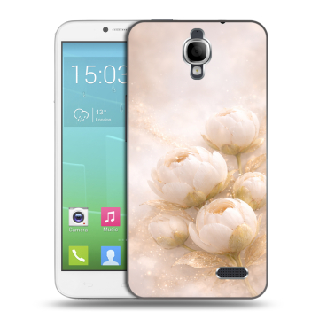Силиконовый чехол на Alcatel One Touch Idol с принтом женский