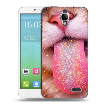 Силиконовый чехол на Alcatel One Touch Idol с принтом для девочек