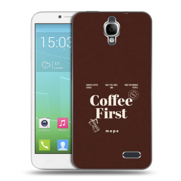 Силиконовый чехол на Alcatel One Touch Idol с принтом женский
