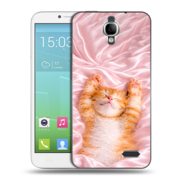 Силиконовый чехол на Alcatel One Touch Idol с принтом женский