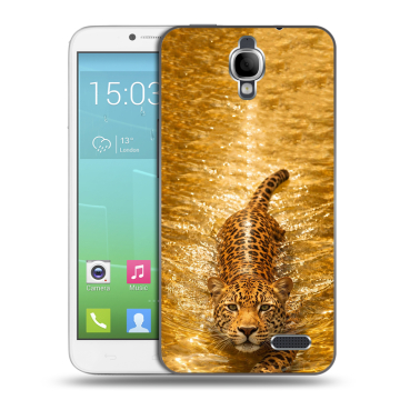Силиконовый чехол на Alcatel One Touch Idol с принтом женский