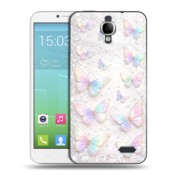 Силиконовый чехол на Alcatel One Touch Idol с принтом женский