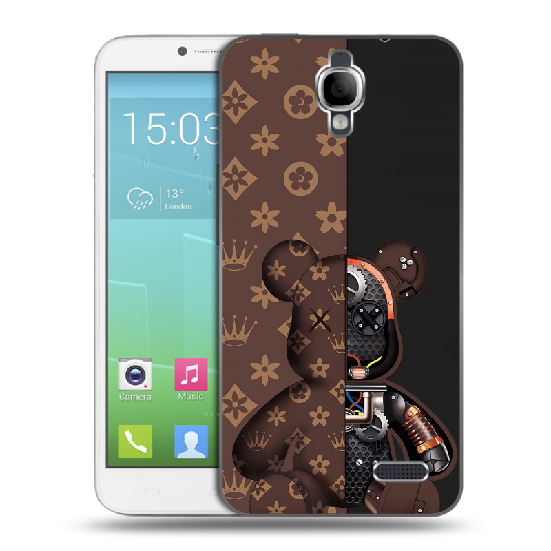 Силиконовый чехол на Alcatel One Touch Idol с принтом Луи робот Силиконовый чехол на Alcatel One Touch Idol с принтом Луи робот