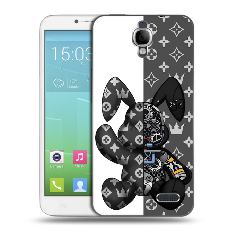 Силиконовый чехол на Alcatel One Touch Idol с принтом Луи робот Силиконовый чехол на Alcatel One Touch Idol с принтом Луи робот