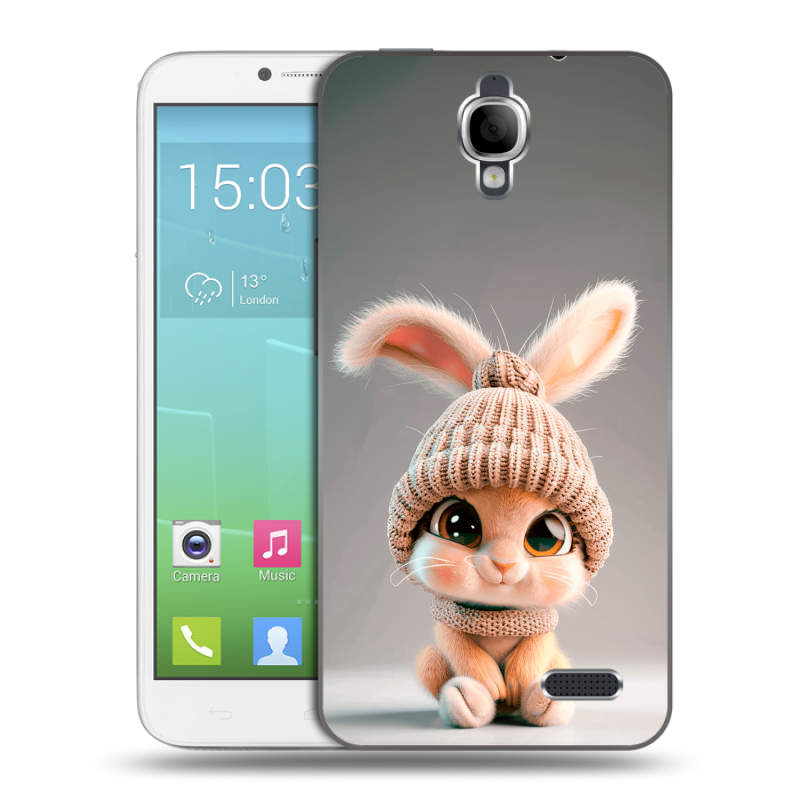 Силиконовый чехол на Alcatel One Touch Idol с принтом Кролик Силиконовый чехол на Alcatel One Touch Idol с принтом Кролик