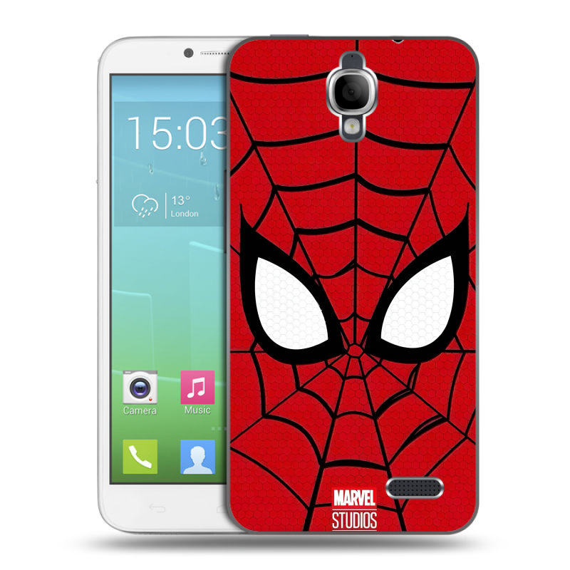 Силиконовый чехол на Alcatel One Touch Idol с принтом человек паук spiderman Силиконовый чехол на Alcatel One Touch Idol с принтом человек паук spiderman