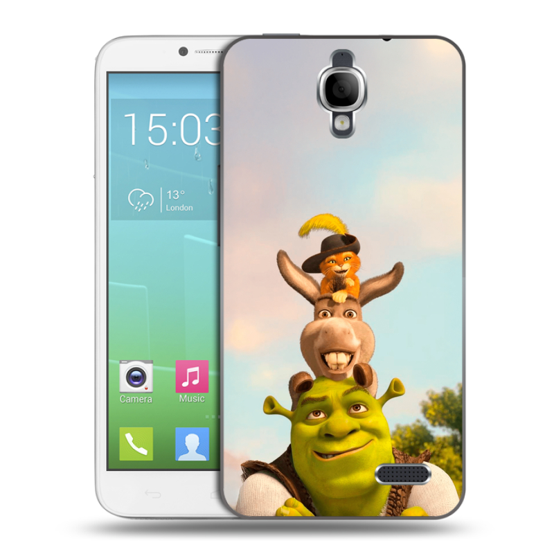 Силиконовый чехол на Alcatel One Touch Idol с принтом Шрек Shrek Силиконовый чехол на Alcatel One Touch Idol с принтом Шрек Shrek