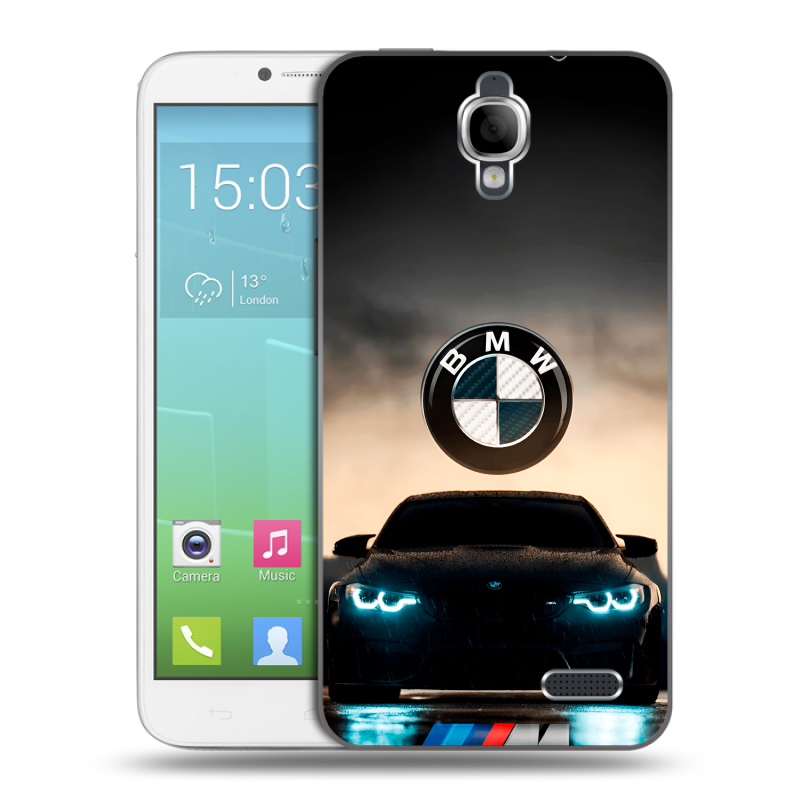 Силиконовый чехол на Alcatel One Touch Idol с принтом БМВ BMW Силиконовый чехол на Alcatel One Touch Idol с принтом БМВ BMW