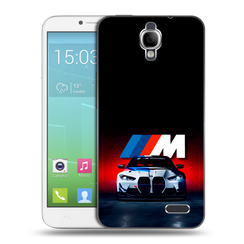 Силиконовый чехол на Alcatel One Touch Idol с принтом БМВ BMW Силиконовый чехол на Alcatel One Touch Idol с принтом БМВ BMW