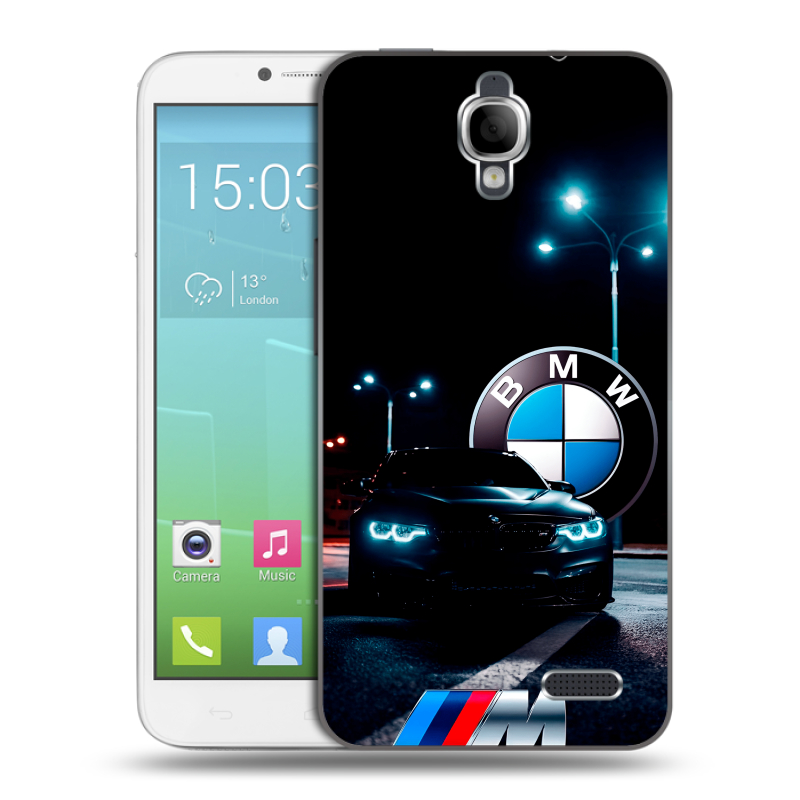 Силиконовый чехол на Alcatel One Touch Idol с принтом БМВ BMW Силиконовый чехол на Alcatel One Touch Idol с принтом БМВ BMW