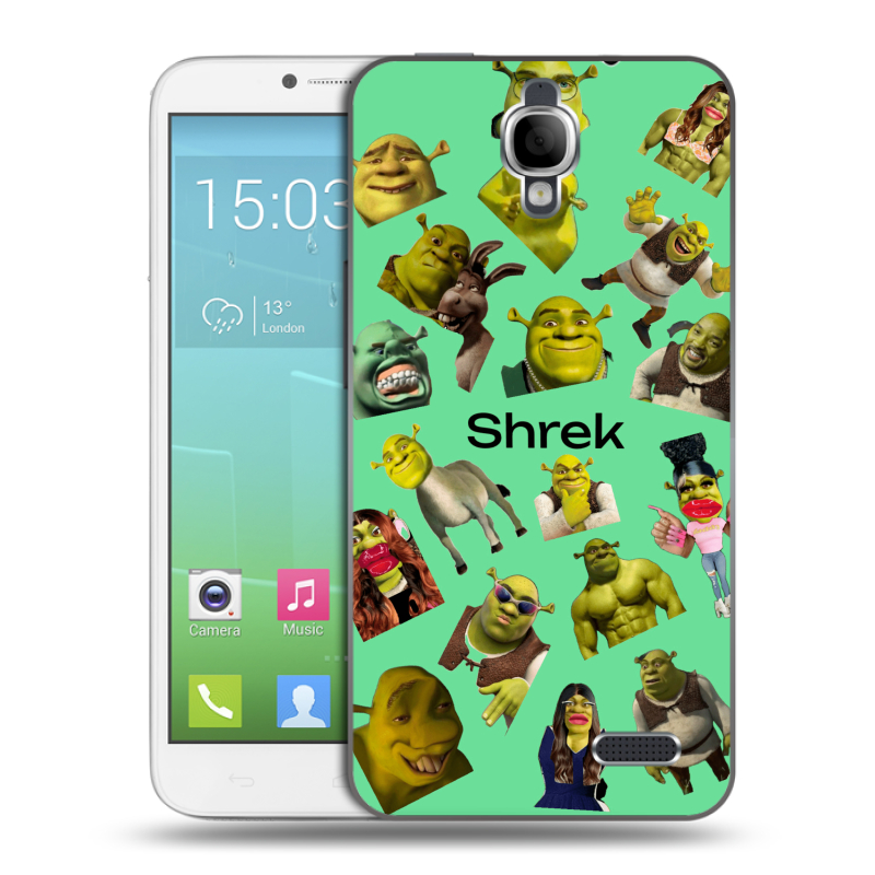 Силиконовый чехол на Alcatel One Touch Idol с принтом Шрек Shrek Силиконовый чехол на Alcatel One Touch Idol с принтом Шрек Shrek