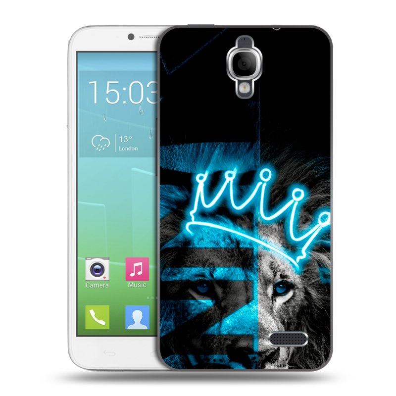 Силиконовый чехол на Alcatel One Touch Idol с принтом Король лев Силиконовый чехол на Alcatel One Touch Idol с принтом Король лев