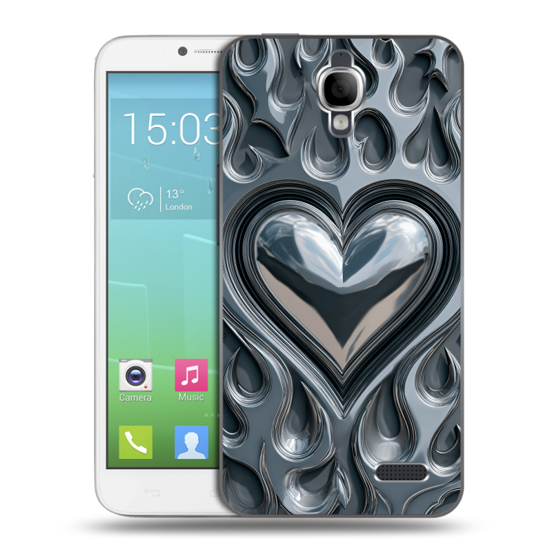 Силиконовый чехол на Alcatel One Touch Idol с принтом Y2K Силиконовый чехол на Alcatel One Touch Idol с принтом Y2K
