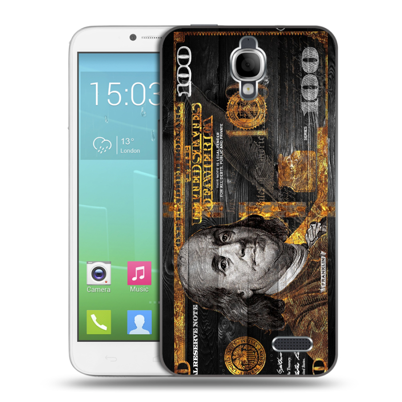 Силиконовый чехол на Alcatel One Touch Idol с принтом Доллар деньги Силиконовый чехол на Alcatel One Touch Idol с принтом Доллар деньги