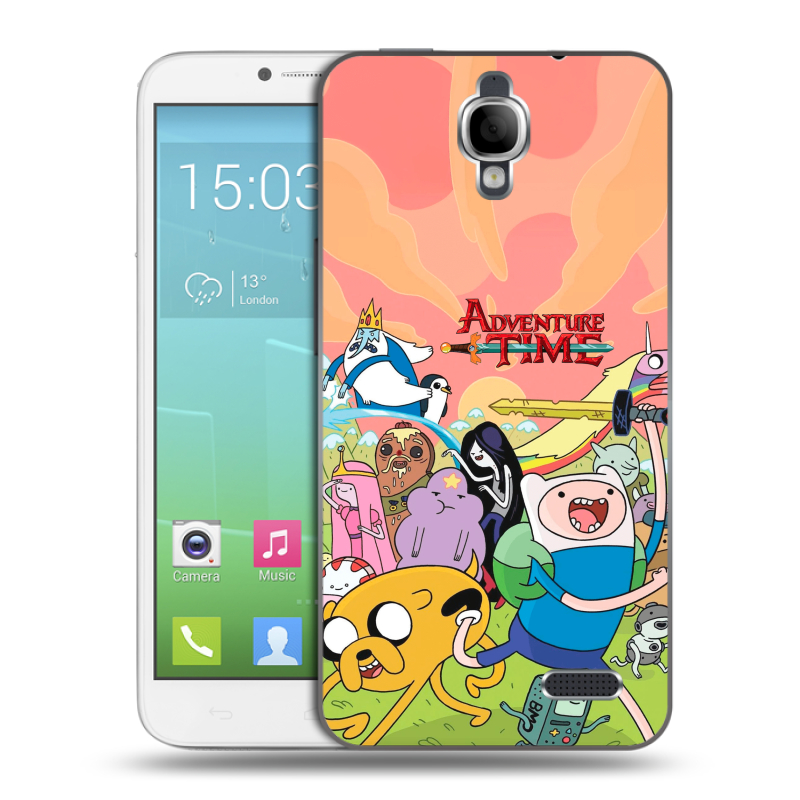 Силиконовый чехол на Alcatel One Touch Idol с принтом Adventure time Время приключений Силиконовый чехол на Alcatel One Touch Idol с принтом Adventure time Время приключений