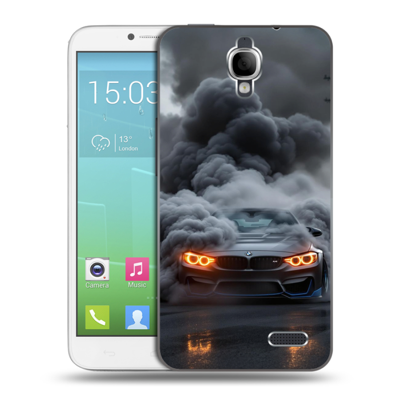 Силиконовый чехол на Alcatel One Touch Idol с принтом BMW БМВ Силиконовый чехол на Alcatel One Touch Idol с принтом BMW БМВ