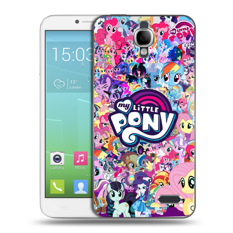 Силиконовый чехол на Alcatel One Touch Idol с принтом My little pony Дружба чудо Силиконовый чехол на Alcatel One Touch Idol с принтом My little pony Дружба чудо