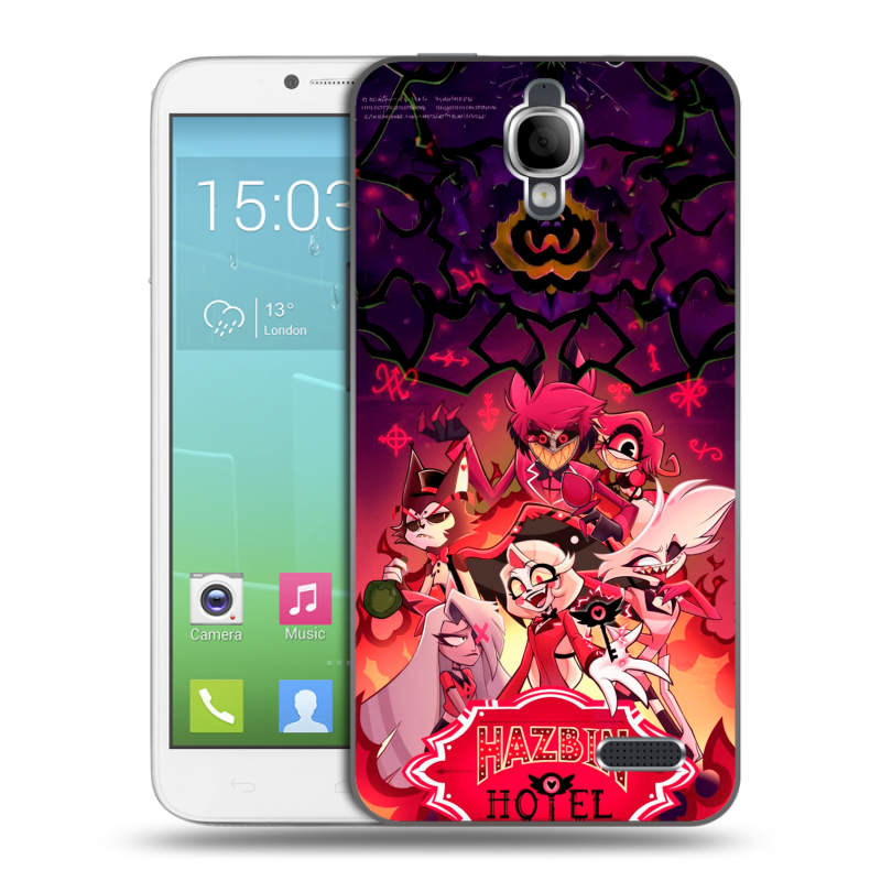 Силиконовый чехол на Alcatel One Touch Idol с принтом Hazbin Hotel Отель Хазбин Силиконовый чехол на Alcatel One Touch Idol с принтом Hazbin Hotel Отель Хазбин