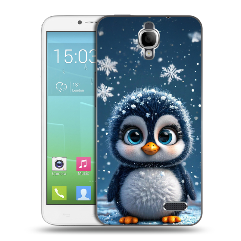 Силиконовый чехол на Alcatel One Touch Idol с принтом Новый год Силиконовый чехол на Alcatel One Touch Idol с принтом Новый год