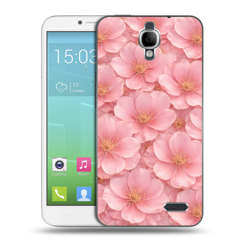 Силиконовый чехол на Alcatel One Touch Idol с принтом женский Силиконовый чехол на Alcatel One Touch Idol с принтом женский