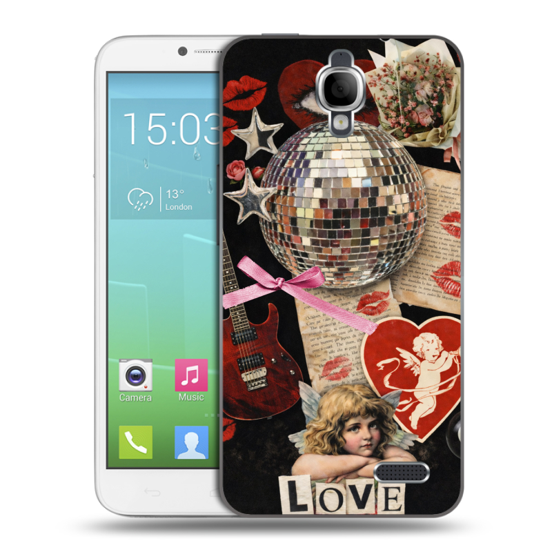 Силиконовый чехол на Alcatel One Touch Idol с принтом для девочек Силиконовый чехол на Alcatel One Touch Idol с принтом для девочек