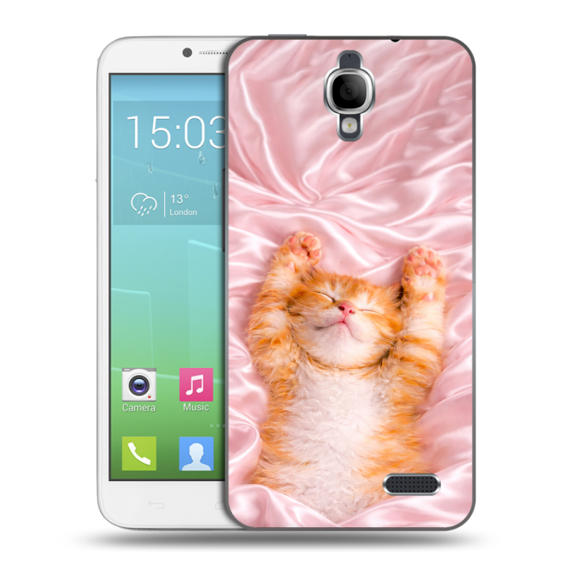 Силиконовый чехол на Alcatel One Touch Idol с принтом женский Силиконовый чехол на Alcatel One Touch Idol с принтом женский