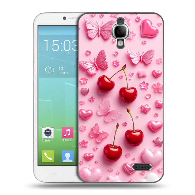 Силиконовый чехол на Alcatel One Touch Idol с принтом для девочек Силиконовый чехол на Alcatel One Touch Idol с принтом для девочек