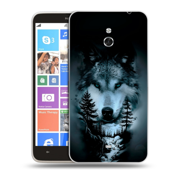 Пластиковый чехол на Nokia Lumia 1320 с принтом Лесной волк Пластиковый чехол на Nokia Lumia 1320 с принтом Лесной волк